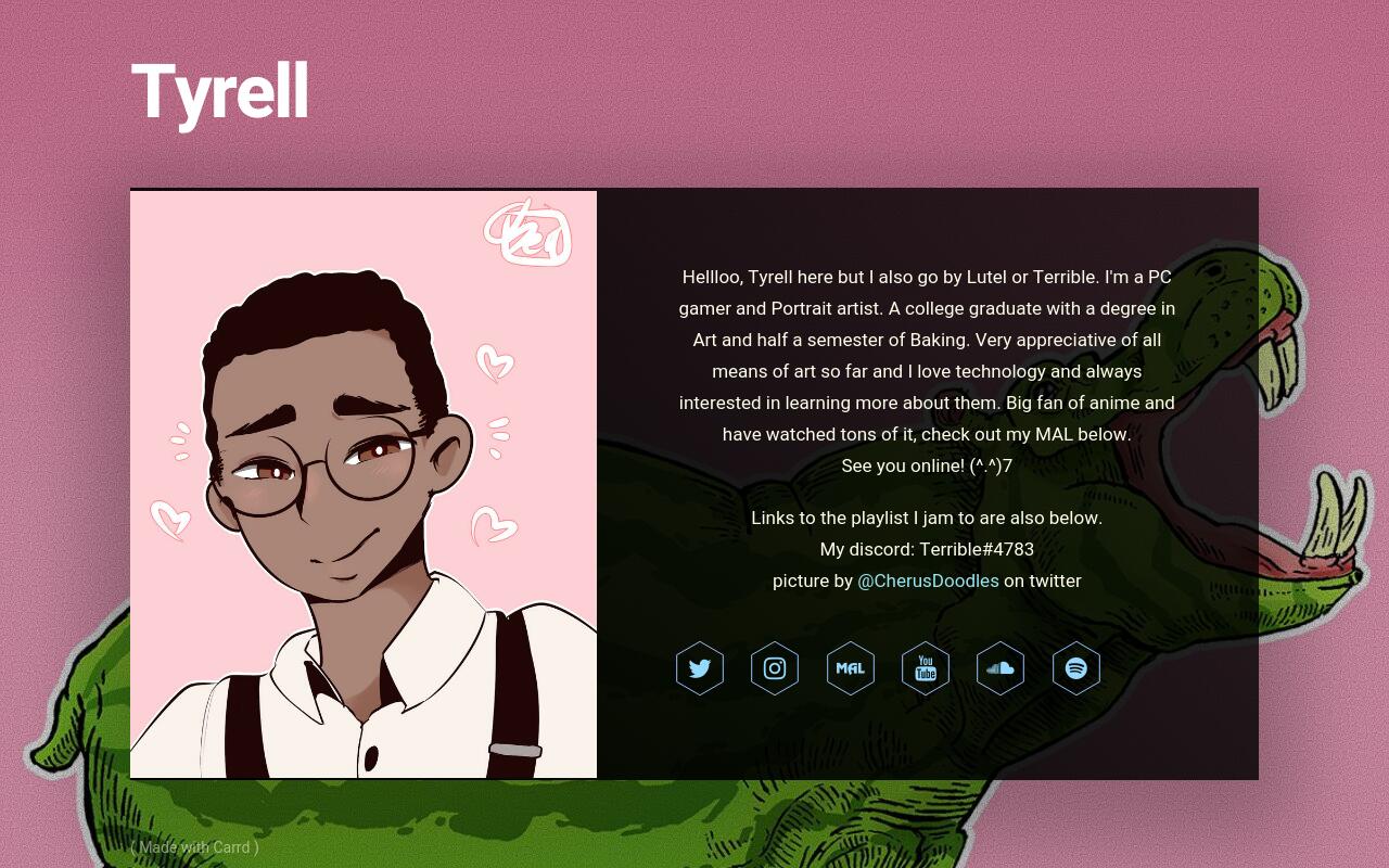 Carrd profile picture for @terrible